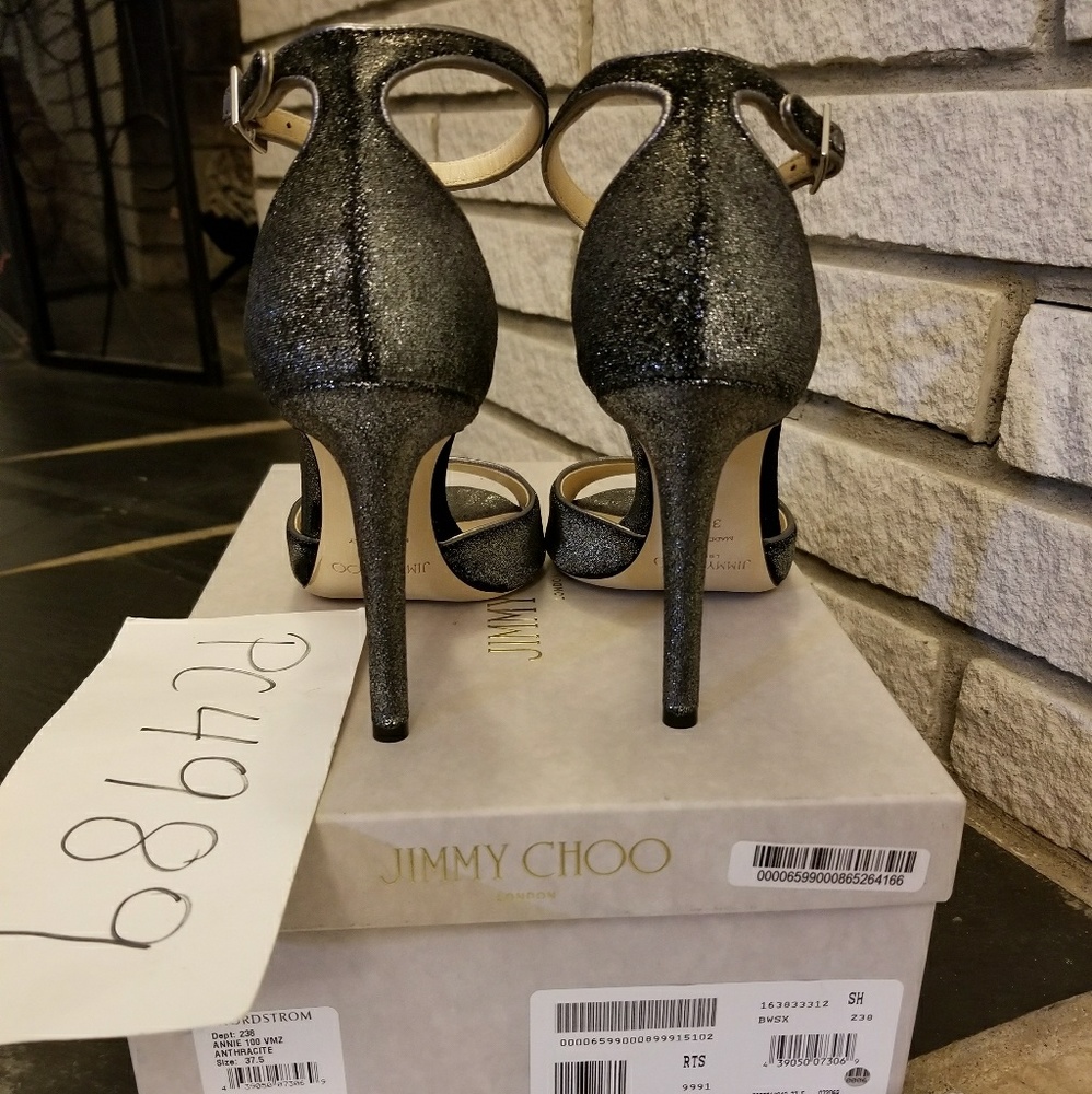 SOLD Jimmy Choo ANNIE VELVET Anthracite heels - Picture 7 of 8
